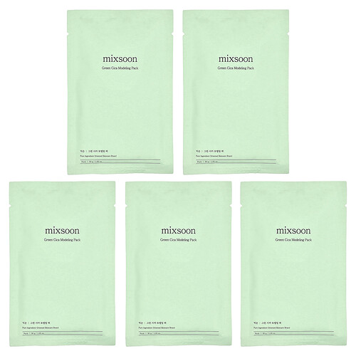 Mixsoon, Green Cica Modeling Pack, 5 Päckchen, je 30 g (1,05 oz.)