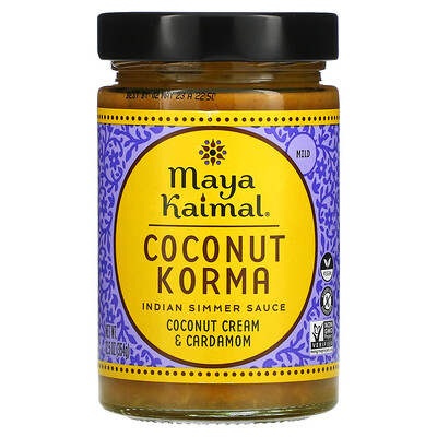 Купить Maya Kaimal Coconut Korma, Индийский соус на медленном огне, мягкий, кокосовый крем и кардамон, 12, 5 унций (354 г)