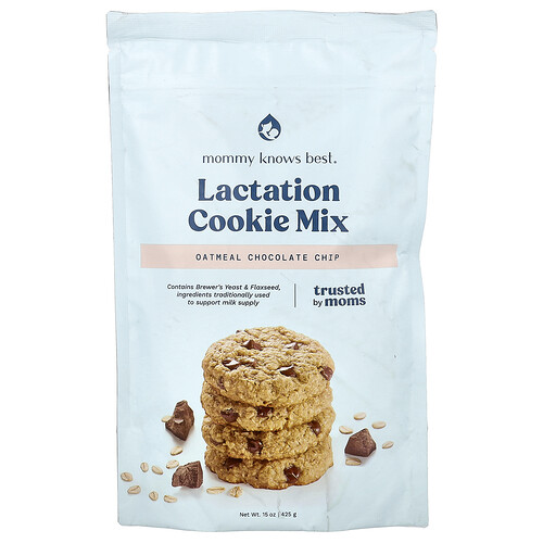 Mommy Knows Best, Mezcla para preparar galletas para la lactancia, Avena con chips de chocolate, 425 g (15 oz)