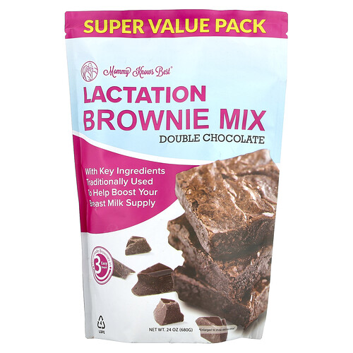 Mommy Knows Best Lactation Brownie Mix, Double Chocolate, 24 oz (680 g)