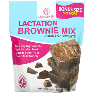Mommy Knows Best, Lactation Brownie Mix, смесь для приготовления брауни, двойной шоколад, 680 г (24 унции)