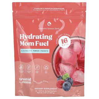 Mommy Knows Best, Hydrating Mom Fuel, frutti di bosco misti, 16 bustine, 6,5 g ciascuna