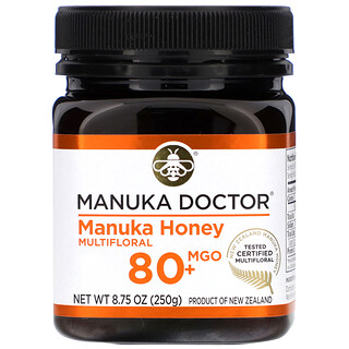 Manuka Doctor, عسل المانوكا متعدد الأزهار، ميثيل جليوكسال 80+، 8.75 أونصة (250 جم)