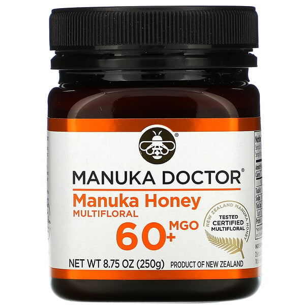 Manuka Doctor‏, عسل المانوكا متعدد الأزهار، ميثيل جليوكسال 60+، 8.75 أونصة (250 جم)