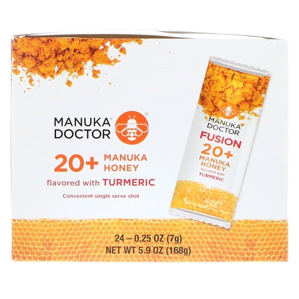 Manuka Doctor, Fusion 20+ Manuka Honey, Turmeric, 24 Sachets, 0.25 oz (7 g) Each