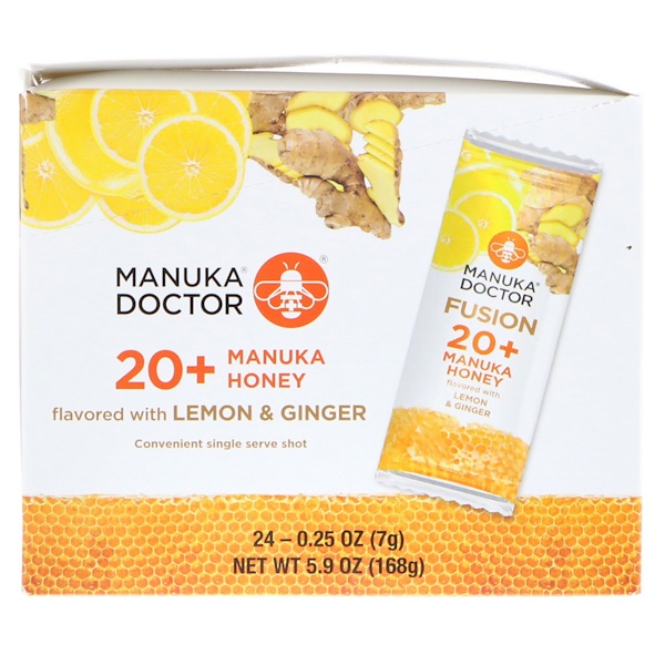 Manuka Doctor, Fusion 20+ Manuka Honey, Lemon & Ginger, 24 Sachets, 0.25 oz (7 g) Each