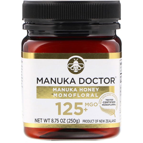 Manuka Doctor‏, عسل المانوكا أحادي الأزهار، ميثيل جليوكسال 125+، 8.75 أونصة (250 جم)