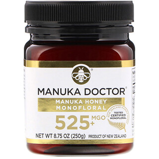 Manuka Doctor, マヌカハニー モノフローラル、MGO 525+、250g（8.75オンス）