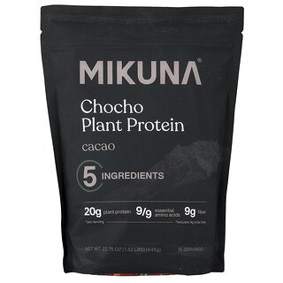 MIKUNA, チョコ プラントプロテイン パウダー、カカオ、645g（1.42ポンド）
