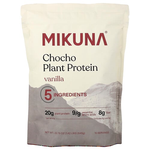 Mikuna Chocho Plant Protein Powder, Vanilla, 1.42 lbs (645 g)