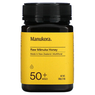 Manukora, عسل المانوكا الخام، 50+ ميثيل جليوكسال، 1.1 رطل (500 جم)