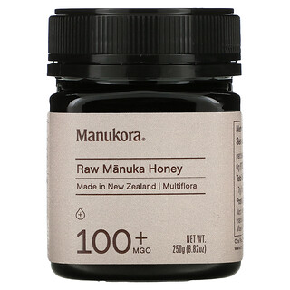 Manukora, عسل المانوكا الخام، 100+ ميثيل جليوكسال، 8.82 أونصة (250 جم)