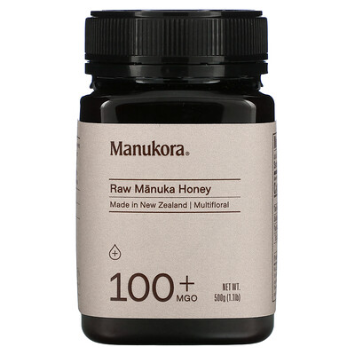 

Manukora Необработанный мед манука, 100+ MGO, 500 г (1,1 фунта)