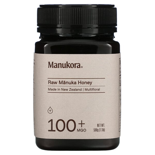 Manukora‏, عسل المانوكا الخام، 100+ ميثيل جليوكسال، 1.1 رطل (500 جم)