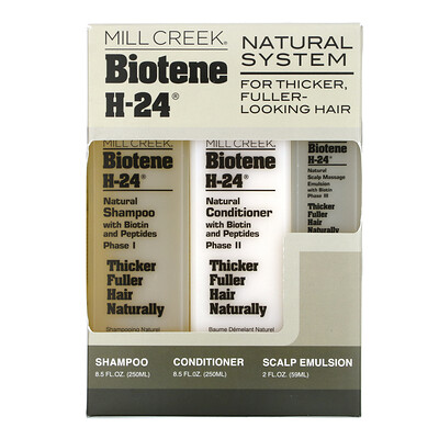 Mill Creek Botanicals Biotene H-24, Природный комплекс, Набор из 3 средств