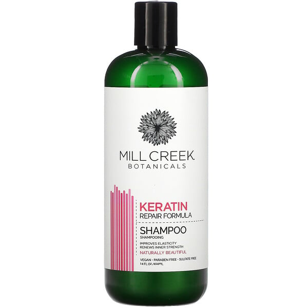 Mill Creek Botanicals, Shampoo de Keratina, Fórmula Reparadora, 14 fl oz (414 ml)