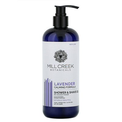 Mill Creek Botanicals Shower & Shave Gel, Lavender, 14 fl oz (414 ml)