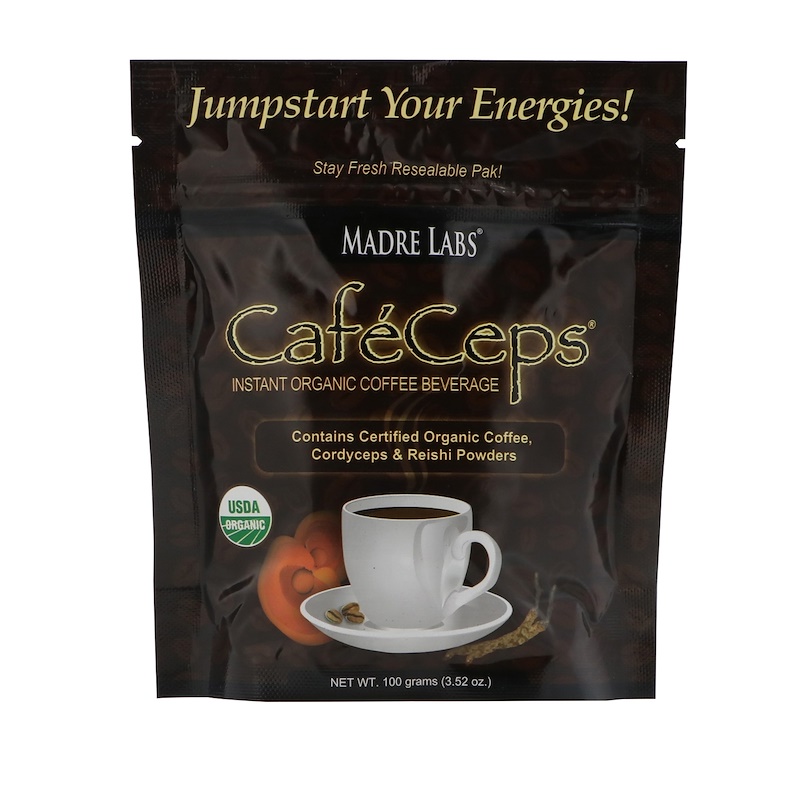 Madre Labs, CafeCeps, Certified Organic Instant Coffee with Cordyceps