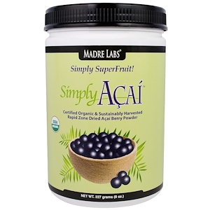 Мадрэ Лэбс, Simply Acai Organic Powder, 8 oz (227 g) отзывы покупателей