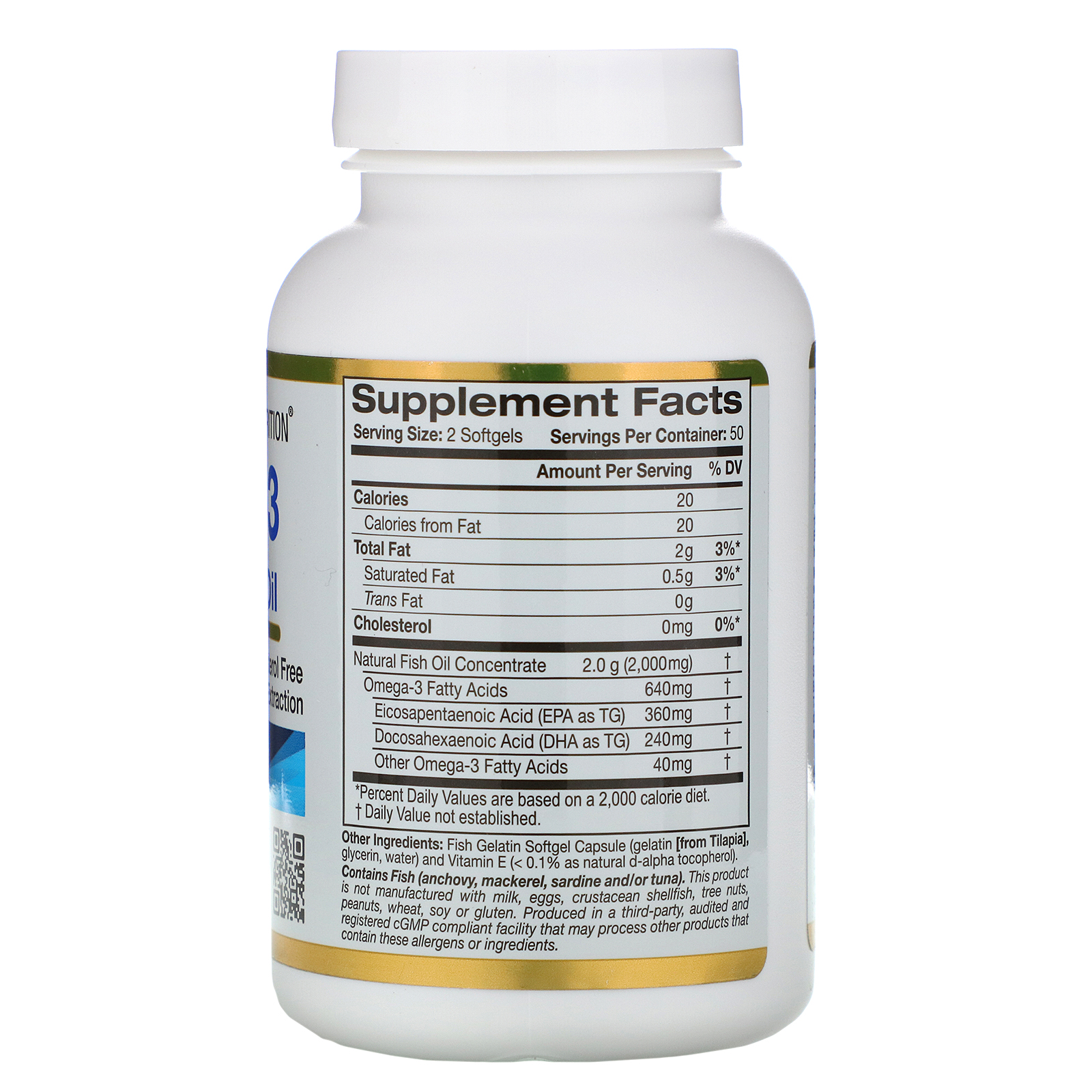 California Gold Nutrition, オメガ3、プレミアムフィッシュオイル、魚ゼラチンソフトジェル100粒 iHerb