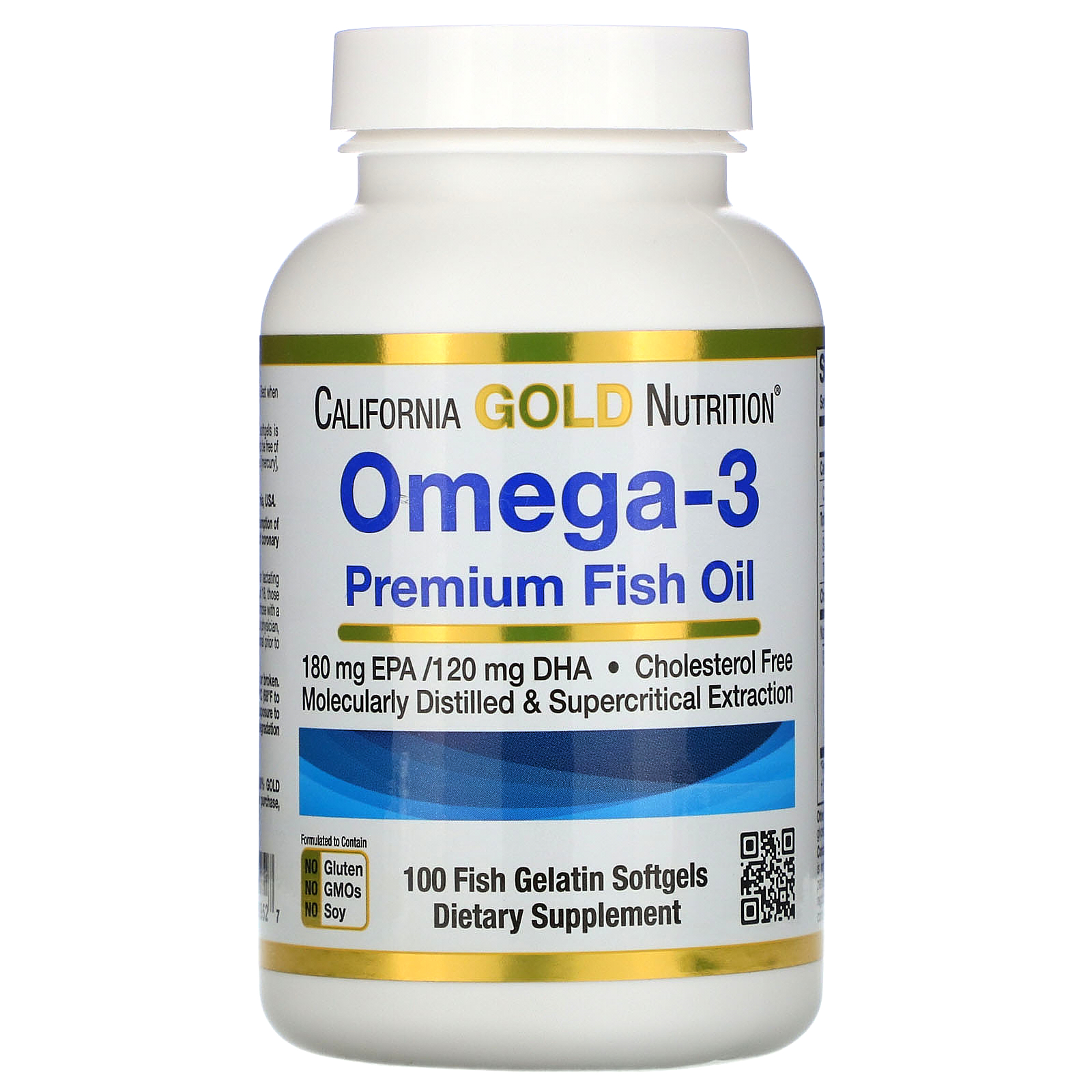 濕疹 營養素 California Gold Nutrition, 歐米伽-3，優質魚油，100 粒魚明膠軟凝膠
