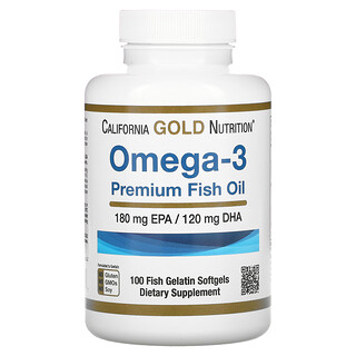 California Gold Nutrition, Omega-3, Premium Fish Oil, 100 Fish Gelatin Softgels