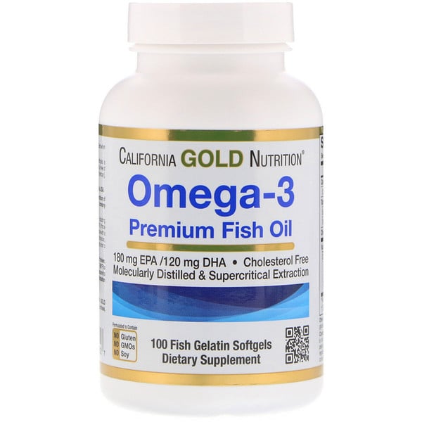 California Gold Nutrition, オメガ-3、プレミアムフィッシュオイル、魚ゼラチンソフトジェル100錠