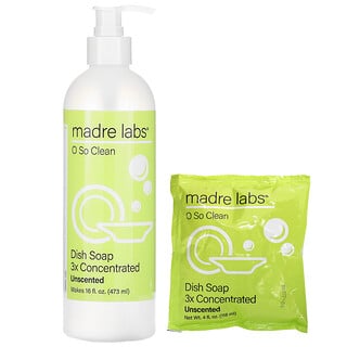 Madre Labs, 洗潔精，3 倍濃縮，無香型，1 袋，4 盎司（118 毫升）
