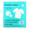 Madre Labs, моющее средство для стирки, тройной концентрации, свежесть хлопка, 6 пакетиков по 118 мл (4 жидк. унции)