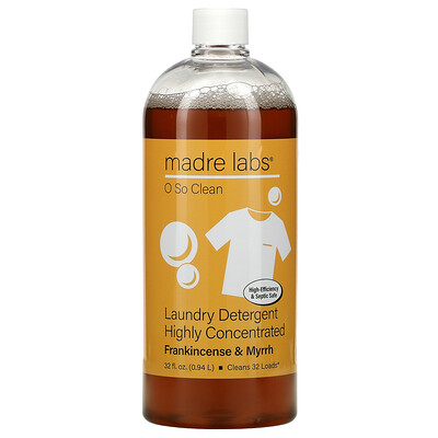 Madre Labs высококонцентрированное средство для стирки, ладан и мирра, 0,94 л (32 жидк. унции)