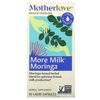 

Motherlove More Milk Moringa 60 Liquid Capsules