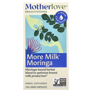 Motherlove, Breastfeeding, More Milk Moringa, 120 Liquid Capsules