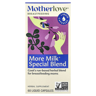 Motherlove, Lactancia materna, Más mezcla especial de leche, 60 cápsulas líquidas