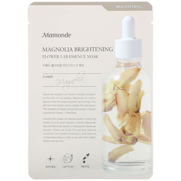 Mamonde, Magnolia Brightening, Flower Lab Essence Beauty Mask, 1 Sheet, 25 ml