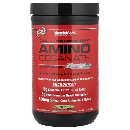 Musclemeds Amino Decanate, Citrus Lime, 13.5 oz (384 g)