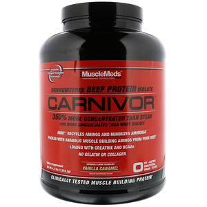 Отзывы о МаслМэдс, Carnivor, Bioengineered Beef Protein Isolate, Vanilla Caramel, 4.2 lbs (1,915.2 g)