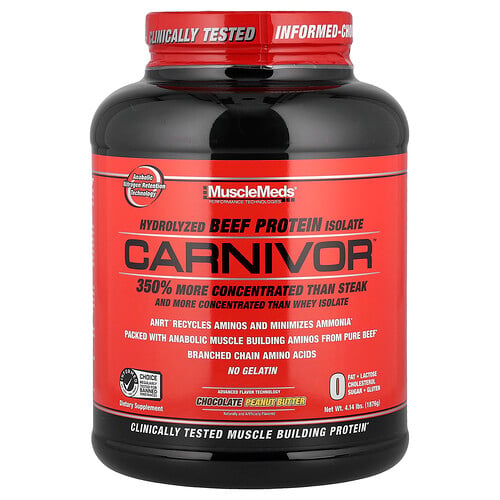 MuscleMeds, Carnivor™, Biotechnologisch hergestelltes Rindfleischprotein-Isolat, Schokoladen-Erdnussbutter, 1.876 g