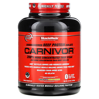 MuscleMeds, Carnivor, 생물공학 분리 소고기 단백질, 초콜릿 땅콩 버터, 1,876g(4.14lbs)