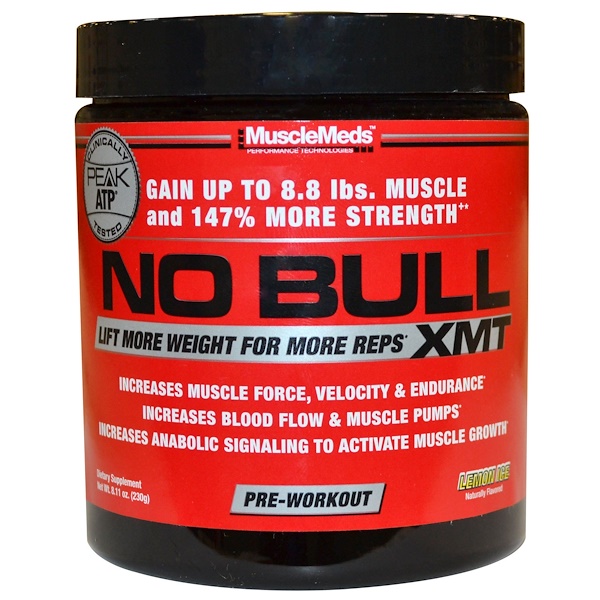MuscleMeds, No Bull XMT, PreWorkout, Lemon Ice, 8.11 oz (230 g) iHerb