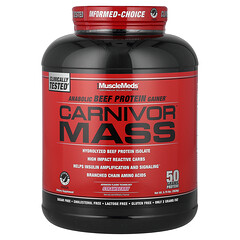 Carnivor™ Mass, анаболічний гейнер із яловичим протеїном, полуниця, 2628 г (5,79 фунта)