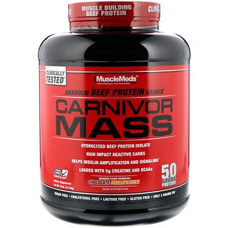 MuscleMeds, Carnivor Mass, Anabolic Beef Protein Gainer, Chocolate Peanut Butter, 6 lbs (2,744 g)