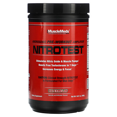 

MuscleMeds Nitrotest Androgenic Pre-Workout Amplifier Watermelon 16.51 oz (468 g)