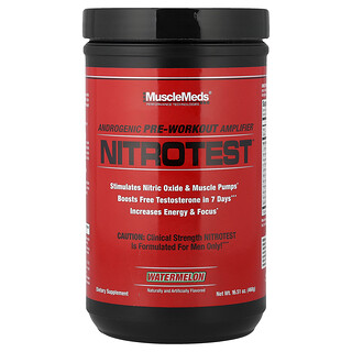 MuscleMeds, Nitrotest™, Amplificador Androgênico de Pré-Treino, Melancia, 468 g (16,51 oz)