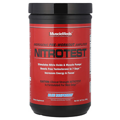 Nitrotest™, андрогенний передтренувальний підсилювач, блакитна малина, 474 г