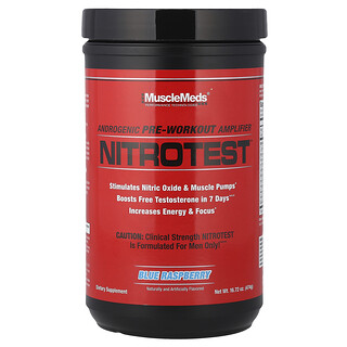 ماسلميدس‏, Nitrotest ™ ، مضخم ما قبل التمرين الذكوري ، توت العليق الأزرق ، 16.72 أونصة (474 جم)