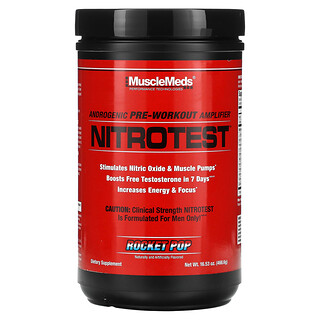 MuscleMeds, Nitrotest, Amplificador androgénico preentrenamiento, Paleta de cohete, 468,6 g (16,53 oz)