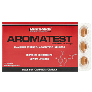 MuscleMeds, Aromatest, 500 mg, 30 folyékony kapszula