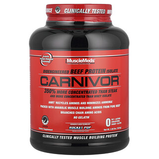 MuscleMeds, Carnivor, Bioengineered Beef Protein Isolate, Rocket Pop, 3.58 lbs (1,624 g)
