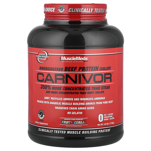 MuscleMeds, Carnivor™, Biotechnologisch verändertes Rindfleischprotein-Isolat, Fruchtiges Müsli, 1.736 g