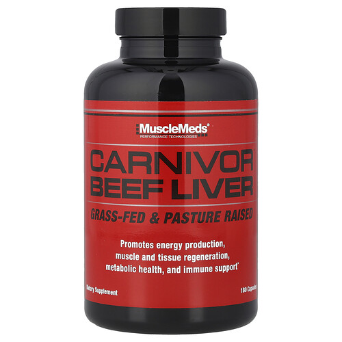 MuscleMeds, Carnivor Beef Liver, Rinderleber, 180 Kapseln (500 mg pro Kapsel)